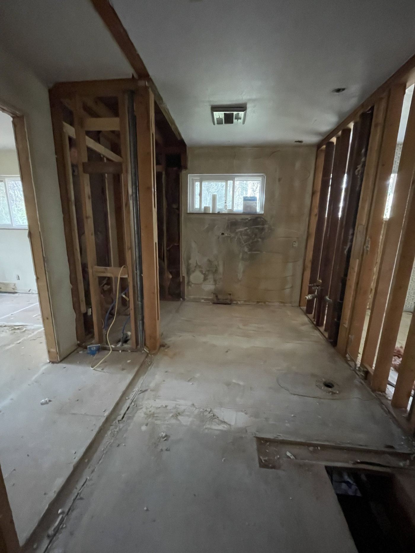 Bathroom gutted for remodel, Oak Ridge